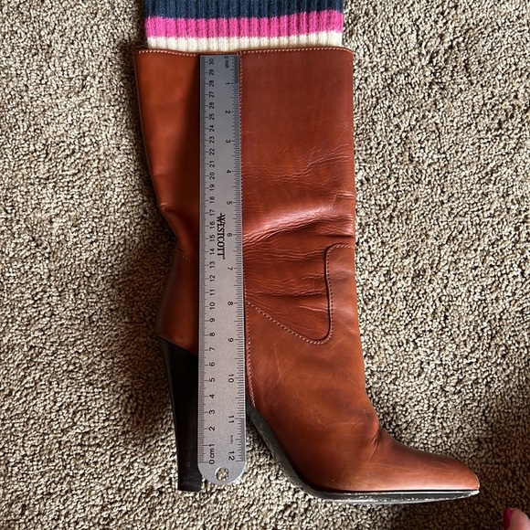 Coach cognac mid calf high heeled boots. Size 7 - Picture 11 of 11